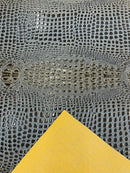 Gator Embossed Vinyl Leather Fabric - Different Colors - Sold By The Yard