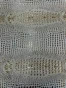 Gator Embossed Vinyl Leather Fabric - Different Colors - Sold By The Yard