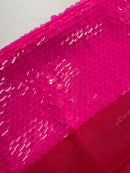 Round Large Sequins - Neon Pink - Paillette Large Round Sequins Design Fabric By Yard