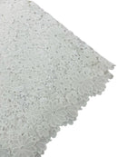 Guipure Lace Design Fabric - Off-White - Solid Floral Lace Fabric by Yard