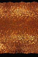 Mirror Sequins Velvet Fabric - Orange - Large Shiny Mirror Cut Sequins By Yard