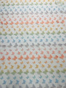 3D Butterfly Design Lace - Pastel Multi-Color - Embroidered Lace with 3D Butterfly Design By Yard