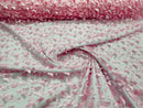 3D Butterfly Design Lace - Pink  - Embroidered Lace with 3D Butterfly Design By Yard