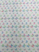 3D Butterfly Design Lace - Pink / Green / Blue - Embroidered Lace with 3D Butterfly Design By Yard