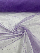 Sparkling Glitter Tulle Fabric - Purple - Sparkling Glitter Tulle Mesh Fabric Sold By Yard