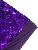Round Large Sequins - Purple - Paillette Large Round Sequins Design Fabric By Yard