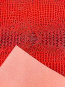 Gator Embossed Vinyl Leather Fabric - Different Colors - Sold By The Yard