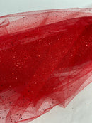Sparkling Glitter Tulle Fabric - Sparkling Glitter Tulle Mesh Fabric Sold By Yard
