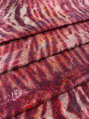 Tiger Design Spandex Fabric - Red - 58/60" Animal Print Mystique 4 Way Stretch Fabric By Yard