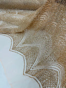 Geometric Glitter Fabric - Rose Gold - Shimmer Glitter Geometric Design Fabric By Yard