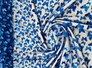 3D Butterfly Design Lace - Royal Blue - Embroidered Lace with 3D Butterfly Design By Yard