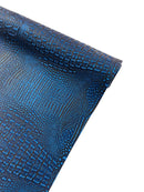 Alligator Faux Leather Vinyl - Royal Blue - Fabric 3D Scales Design Vinyl Alligator By Yard