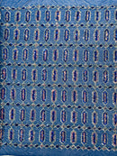 Geometric Stretch Sequin - Fancy Gem Jewel Design on Mesh Pick Color - 25 Yard Roll