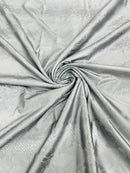 Snake Skin Spandex Fabric - Silver - Matte Snake Print Stretch Costume, Legging Fabric By Yard