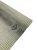 Gator Embossed Vinyl Leather Fabric - Silver - Faux Gator Skin Vinyl Fabric Sold By Yard