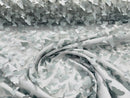 3D Butterfly Design Lace - Silver - Embroidered Lace with 3D Butterfly Design By Yard
