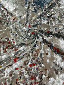 Round Large Sequins - Silver - Paillette Large Round Sequins Design Fabric By Yard