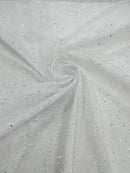 Sparkling Glitter Tulle Fabric - Silver - Sparkling Glitter Tulle Mesh Fabric Sold By Yard