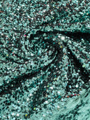Stretch Velvet Sequins Fabric - Teal - Velvet Sequins 2 Way Stretch 58/60” By Yard