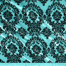 Flocked Taffeta Damask Design - Taffeta with Flocked Velvet Damask Design Sold By Yard