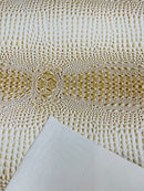 Gator Embossed Vinyl Leather Fabric - Western Cream - Faux Gator Skin Vinyl Fabric Sold By Yard