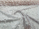 3D Butterfly Design Lace - White / Blush - Embroidered Lace with 3D Butterfly Design By Yard