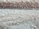 3D Butterfly Design Lace - White / Blush - Embroidered Lace with 3D Butterfly Design By Yard