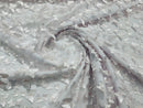 3D Butterfly Design Lace - White / Blush - Embroidered Lace with 3D Butterfly Design By Yard