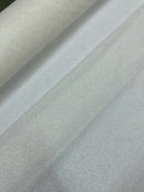 Shimmer Glitter Mesh Fabric - White - Shiny Glitter Dots Design on Lace Mesh Sold By Yard