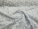 3D Butterfly Design Lace - White  - Embroidered Lace with 3D Butterfly Design By Yard