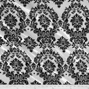 Flocked Taffeta Damask Design - Taffeta with Flocked Velvet Damask Design Sold By Yard