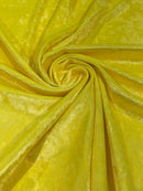 Iridescent Foggy Foil Fabric - Yellow - Oil Slick 58/60" Stretch Foil Velvet Black Light Fabric By Yard