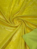 Iridescent Foggy Foil Fabric - Yellow - Oil Slick 58/60" Stretch Foil Velvet Black Light Fabric By Yard