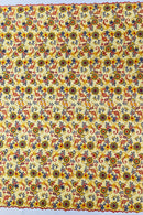 Floral Multi-Color Lace Fabric - Yellow / Red / Blue - Embroidered Design Lace By Yard