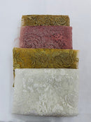 Rose Glitter Fabric - Champagne - 3D Glitter Rose Tulle Fabric for Wedding, Quinceañera By Yard