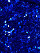 Velvet Stretch Sequins - Royal Blue Sequins on Royal Blue 2 Way Stretch Velvet Fabric 58/60”