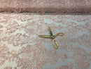 Floral - Pink - Embroided Lace Fabric Damask Pattern - Beautiful Fabrics Sold by The Yard