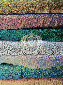 2 Way Stretch Fabric - Irridescent Colors - Print Design Fashion Sequins Mesh Fabric