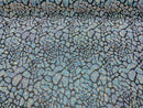 2 Way Stretch Fabric - Irridescent Aqua - Print Design Fashion Sequins Mesh Fabric
