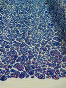 2 Way Stretch Fabric - Lavender - Print Design Fashion Sequins Mesh Fabric