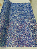 2 Way Stretch Fabric - Lavender - Print Design Fashion Sequins Mesh Fabric