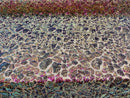 2 Way Stretch Fabric - Irridescent Purple - Print Design Fashion Sequins Mesh Fabric