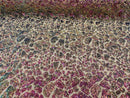 2 Way Stretch Fabric - Irridescent Purple - Print Design Fashion Sequins Mesh Fabric