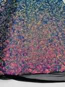 2 Way Stretch Fabric - Irridescent Colors - Print Design Fashion Sequins Mesh Fabric