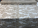 Floral - Taupe - Embroided Lace Fabric Damask Pattern - Beautiful Fabrics Sold by The Yard