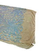 Elegant Floral Leaf Design - Aqua Iridescent