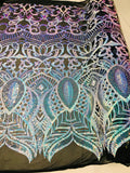 Royalty Sequin Fabric -  4 Way Stretch Royalty Mermaid Design - Pick Color - 25 Yards Roll