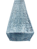 Taffeta Shiny Sequins Table Runner - Baby Blue - 12" x 90" Sequins on Taffeta Table Runner