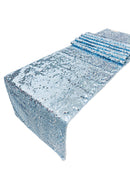 Taffeta Shiny Sequins Table Runner - Baby Blue - 12" x 90" Sequins on Taffeta Table Runner