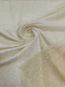 3D Beaded Lace Fabric - Beige - Heavy Embroidery Handmade Lace, Beaded Fabric By Yard